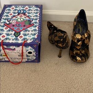 Gold and Black Sparkle Heels